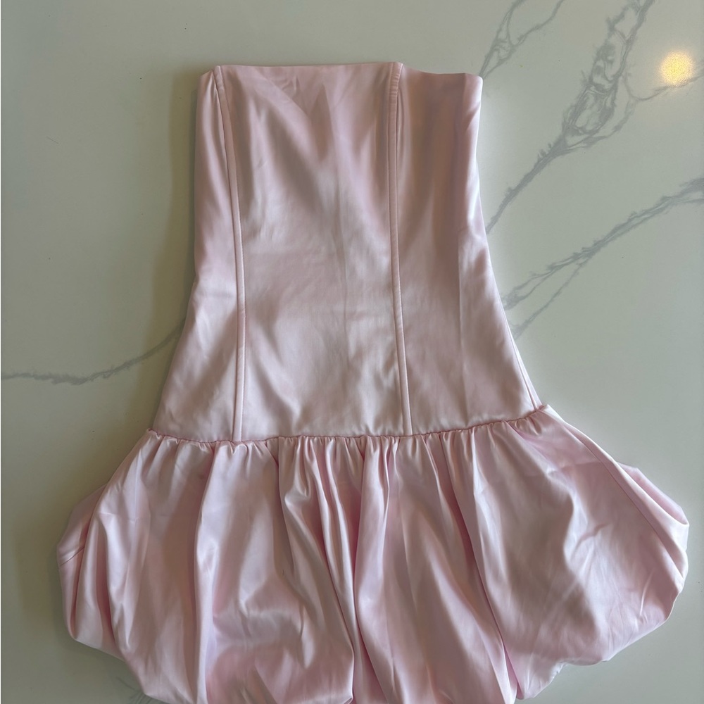 Edikted Pink Strapless Dress